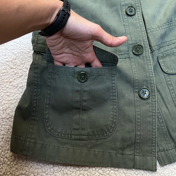 Giacca army green utility military jacket striped lining 100% cotton overcoat - Picture 7 of 16